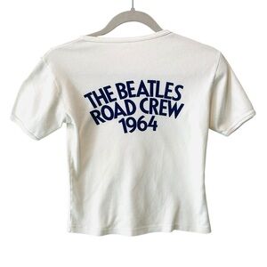 Vintage Beatles Road Crew 1964 T-Shirt Hollywood Bowl White S True 60s